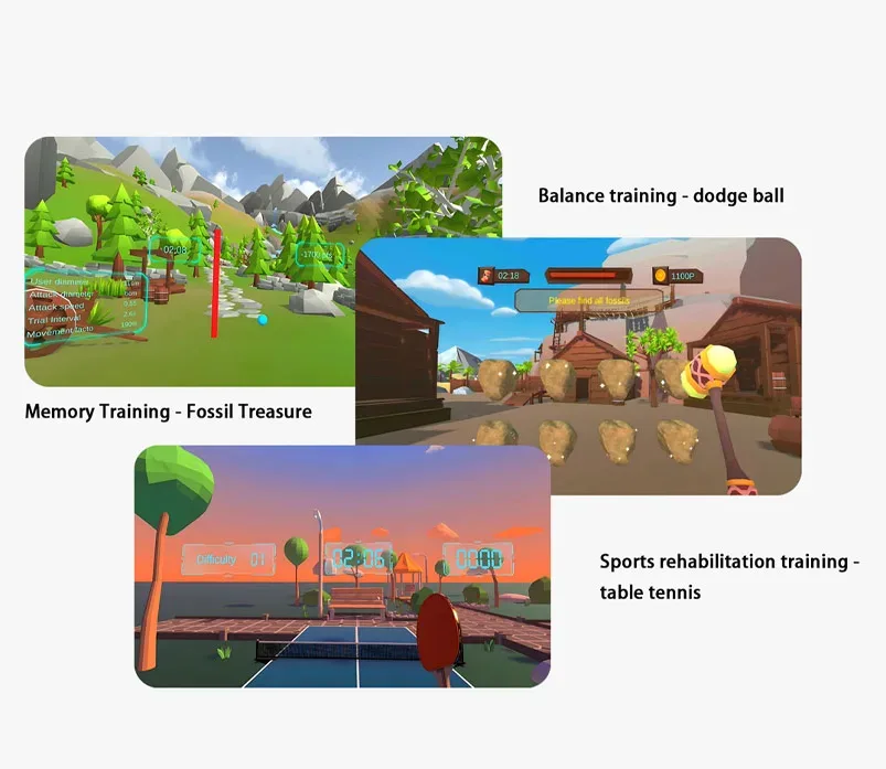 Three virtual training activities displayed